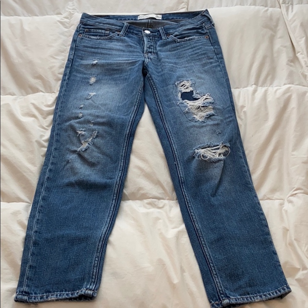 Abercrombie boyfriend ripped jeans